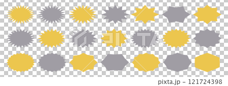 ギザギザの座布団セット Set of sale sticker,starburst labels, ギザギザの座布団セット Set of sale sticker,starburst labels, 121724398