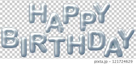 3D image_balloon_HAPPY BIRTHDAY_silver 3D image_balloon_HAPPY BIRTHDAY_silver 121724629