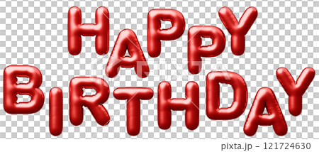 3D画像_風船_HAPPY BIRTHDAY_赤 121724630