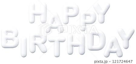 3D画像_風船_HAPPY BIRTHDAY_白 3D画像_風船_HAPPY BIRTHDAY_白 121724647