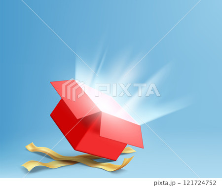 Template red open empty gift box 121724752