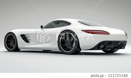 white sports car on a white background. Luxury sports car 121725188