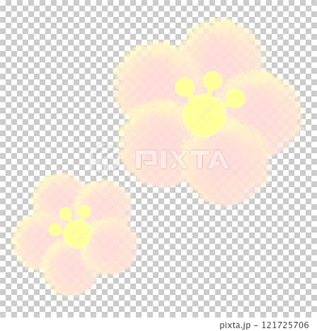 日式簡約梅花插畫素材（白梅） 121725706