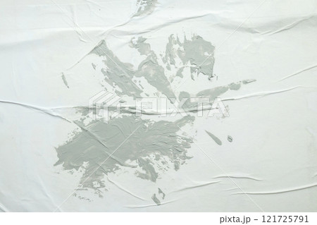 Gray color on white crumpled and creased paper poster texture background 121725791