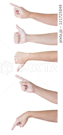 man hand gesture set isolated on white background 121725849