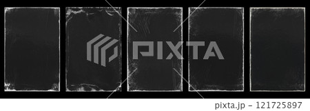 Empty old vintage black scratch torn poster set overlay texture background 121725897