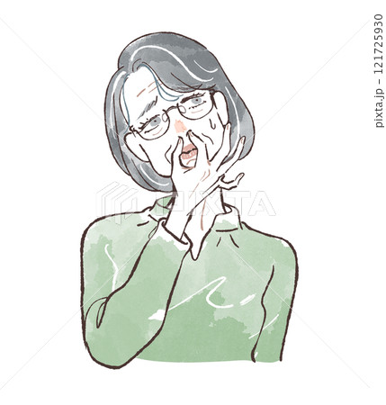 ボブヘアのシニア女性臭い ボブヘアのシニア女性臭い 121725930