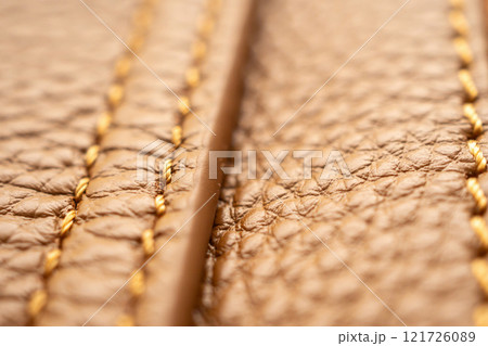 luxury brown leather bag texture background with stitching 121726089