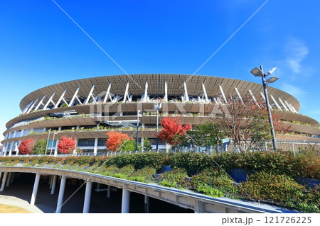 【東京都】快晴の新国立競技場 【東京都】快晴の新国立競技場 121726225