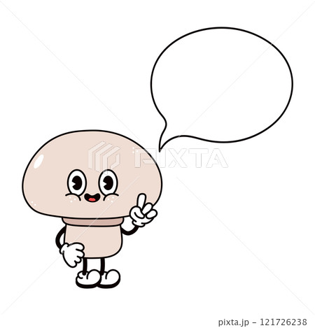 Cute funny Mushroom with an inscription character. Vector hand drawn traditional cartoon vintage,retro, kawaii character illustration icon. Isolated white background. Mushroom character 121726238