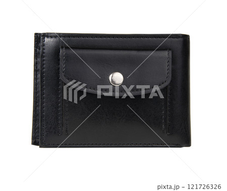 Black leather wallet elegant for man isolated on the white background Black leather wallet elegant for man isolated on the white background 121726326