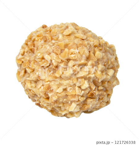 Peanut wafer ball sweet isolated on the white background Peanut wafer ball sweet isolated on the white background 121726338