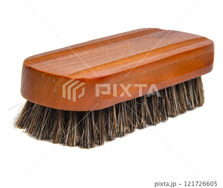 wooden brush for shoes isolated on the white background wooden brush for shoes isolated on the white background 121726605