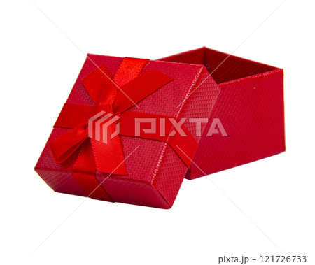 Red gift box christmas opened isolated on the white background 121726733
