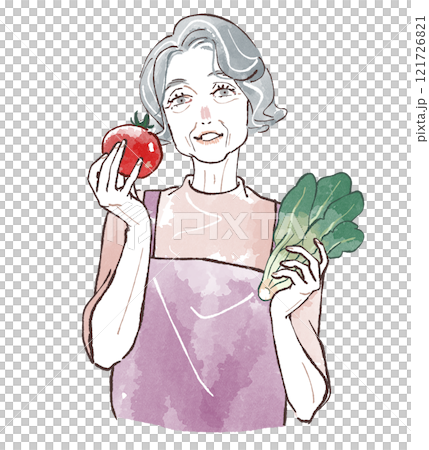 Beautiful senior woman vegetables Beautiful senior woman vegetables 121726821