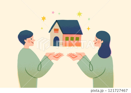 マイホーム購入を考える若い夫婦 121727467