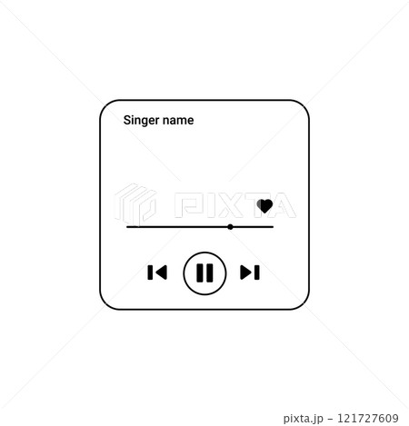 Modern music app UI for playlists with intuitive audio controls. Modern music app UI for playlists with intuitive audio controls. 121727609