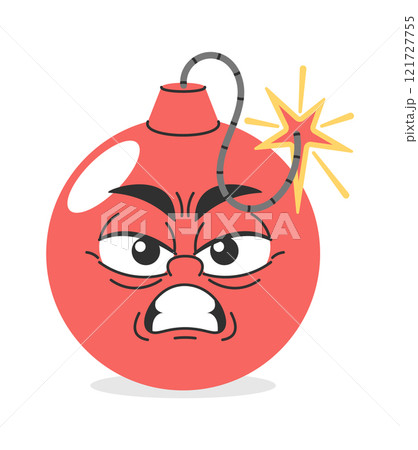 Angry furious bomb explosive character 121727755