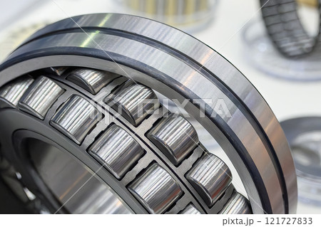 Close up scene the cylindrical rolling bearing parts. Close up scene the cylindrical rolling bearing parts. 121727833