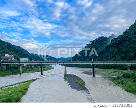 Scenic River and Bridge in Wulai District, New Taipei City, Taiwan. Scenic River and Bridge in Wulai District, New Taipei City, Taiwan. 121728302