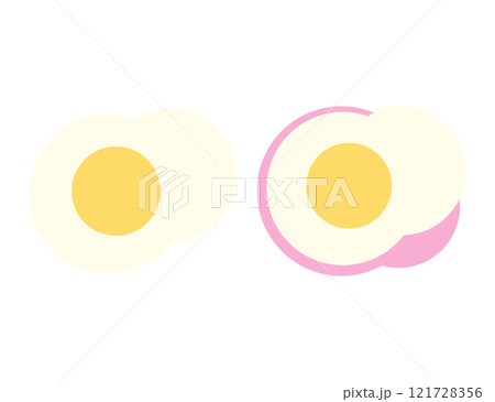 目玉焼きとベーコンエッグのアイコンのイラスト 121728356