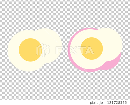 目玉焼きとベーコンエッグのアイコンのイラスト 121728356