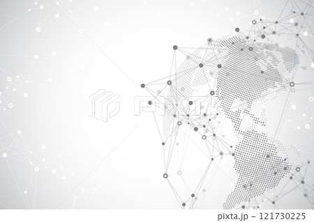 Global network connection banner design template. Header social network communication in the global business concept. Big data visualization. Internet technology 121730225