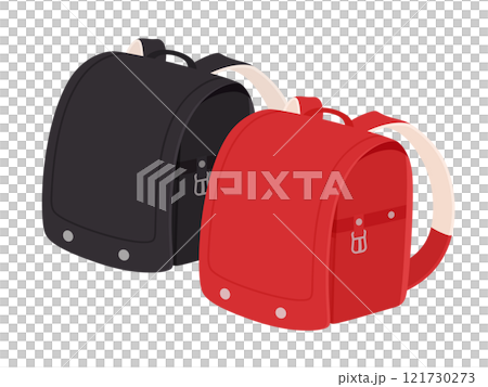 赤と黒のランドセルのイラスト素材 121730273
