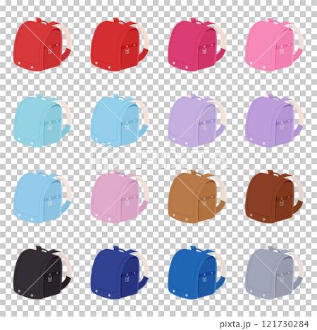 School bag illustration material set 121730284