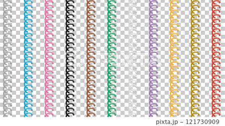 Colorful set of vector endless lines of metal fittings for ring notebooks 121730909