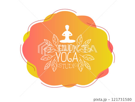Enjoy Yoga Studio Template, Design Element Can Be Used for Logo, Business Card, Invitation, Flyer Vector Illustration 121731580
