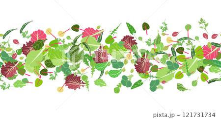 Salad leaf set seamless pattern vector Salad leaf set seamless pattern vector 121731734