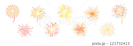 Colorful Fireworks Explode and Salute Vector Set Colorful Fireworks Explode and Salute Vector Set 121732413