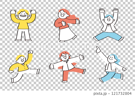 楽しそうな子供たちのイラストセット 121732804