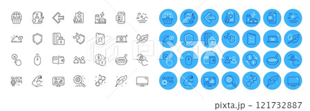 Feather, Swipe up and Online shopping line icons pack. Chemical formula, Strong arm, Shield web icon. Charging station, Pin marker, 5g notebook pictogram. Canister oil, Sea mountains, Leaf dew. Vector 121732887