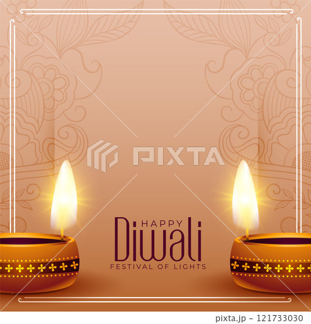 happy diwali festival poster design with realistic diya design happy diwali festival poster design with realistic diya design 121733030