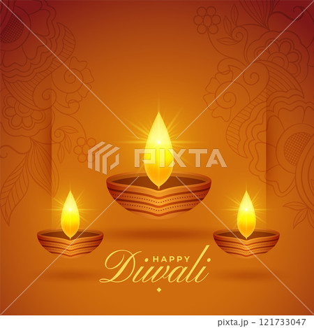 glowing diwali oil lamps festival background glowing diwali oil lamps festival background 121733047
