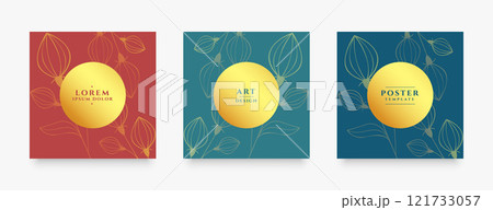 premium leaves label or social media stories banner 121733057