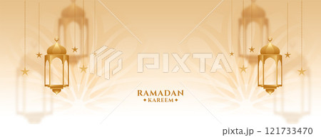 ramadan kareem islamic style golden banner design 121733470