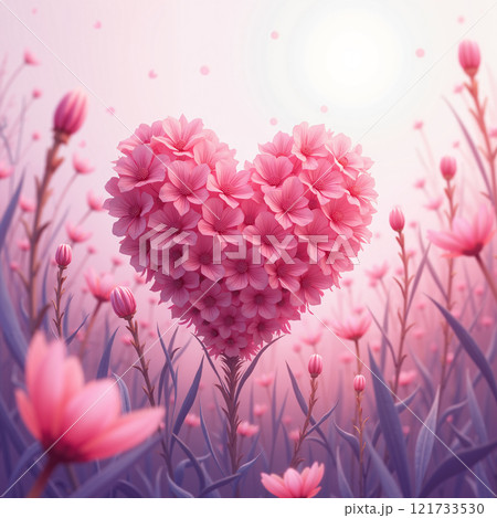 Heart-shaped floral arrangement for Valentine's Day. 121733530