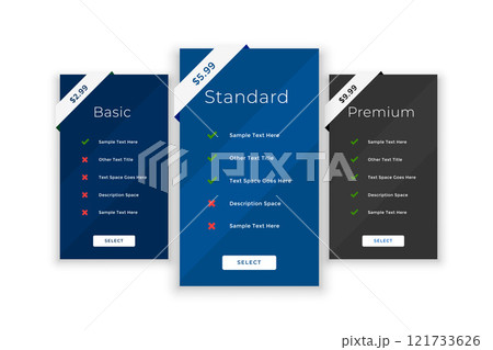 pricing purchase comparison table template pricing purchase comparison table template 121733626