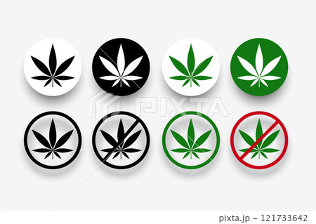 marijuana banned symbols with leaf marijuana banned symbols with leaf 121733642