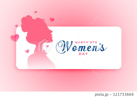 women's day poster with girl face and hearts women's day poster with girl face and hearts 121733669