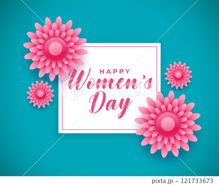 happy international women's day flower greeting design 121733673