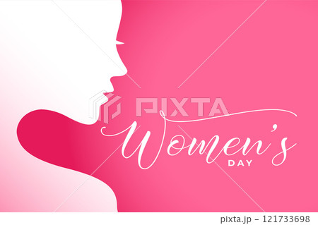 international women's day illustration with woman face 121733698