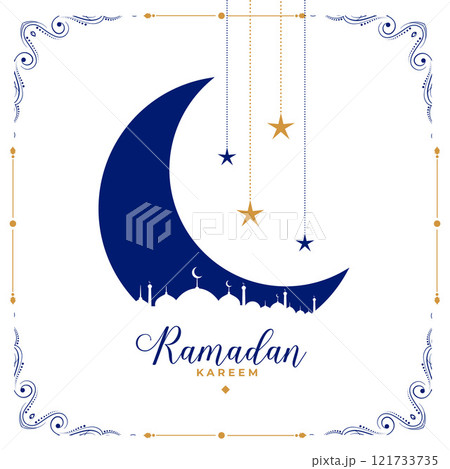 flat decorative ramadan kareem white greeting 121733735