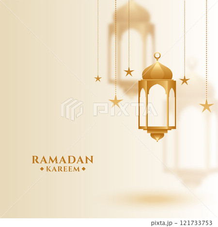 ramadan kareem islamic greeting with hanging lantern 121733753