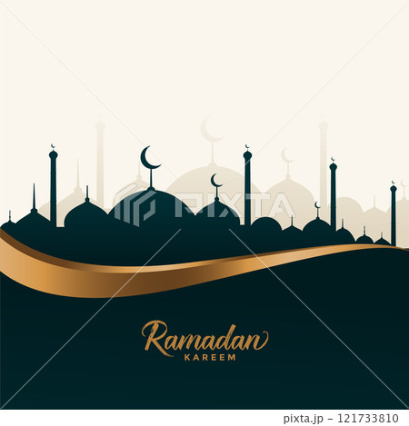 ramadan kareem wishes card with mosque design 121733810