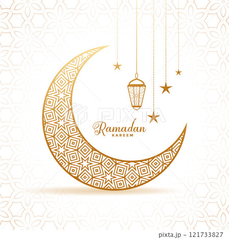 elegant ramadan kareem decorative moon and lanterns greeting elegant ramadan kareem decorative moon and lanterns greeting 121733827