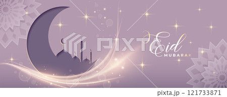 lovely eid festival banner with light effect lovely eid festival banner with light effect 121733871
